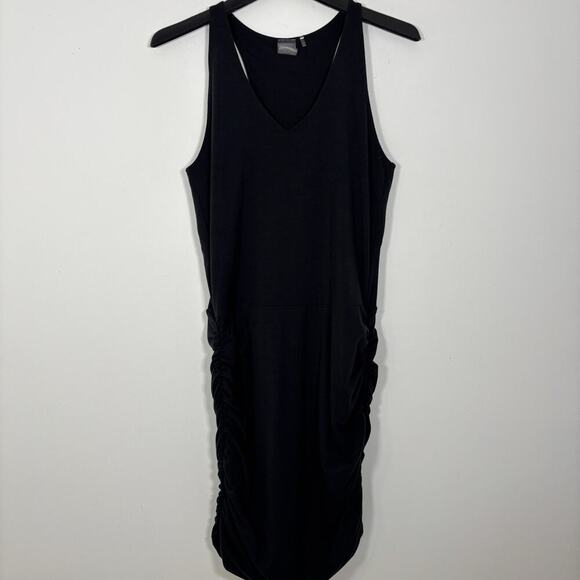 Calia by Carrie Underwood Black V Neck Ruched Sheath Tank Dress Large Athletic - Picture 9 of 9